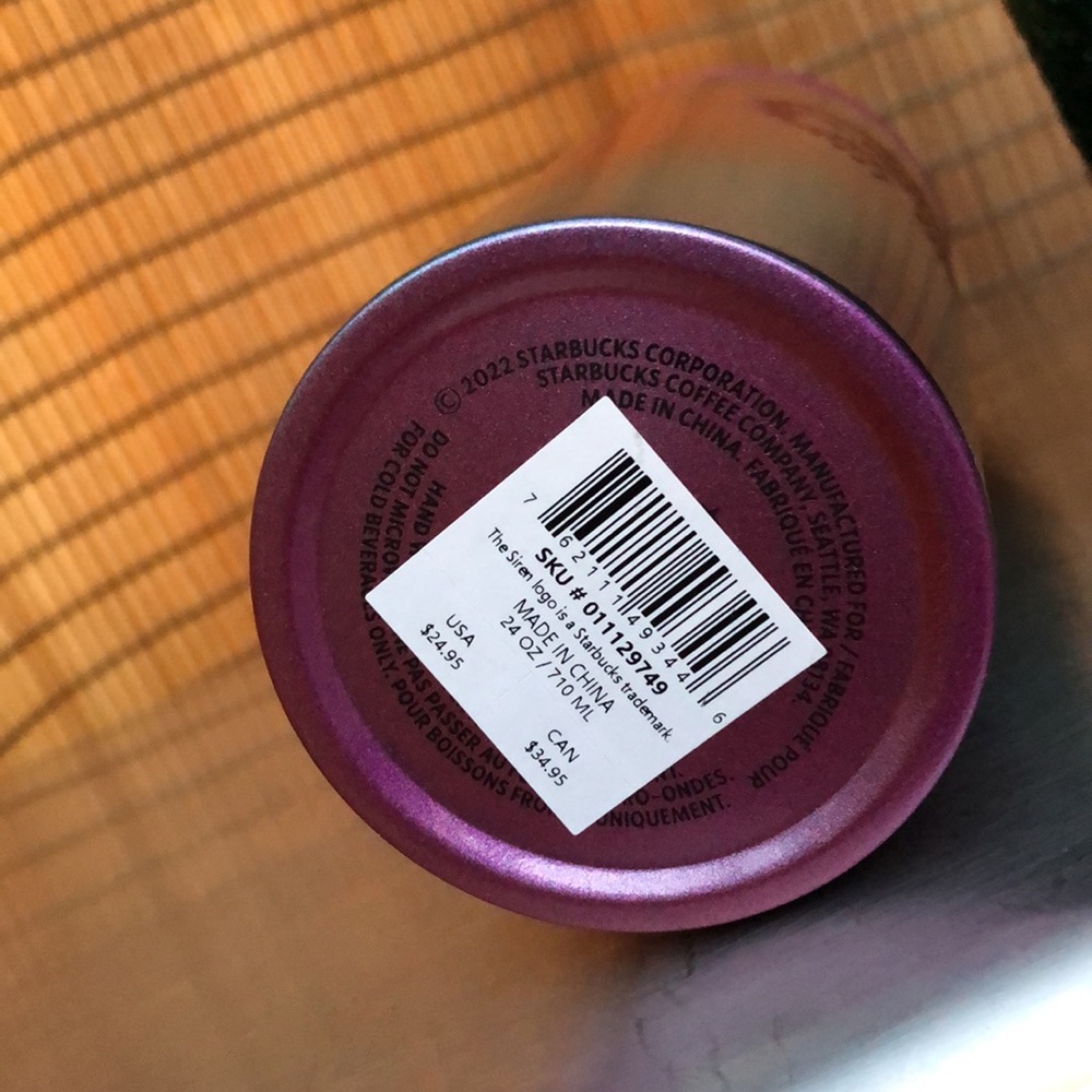 NEW STARBUCKS Steel Ombre Rainbow Swirl Design Collectors Venti 24oz Cold Cup - Picture 2 of 9